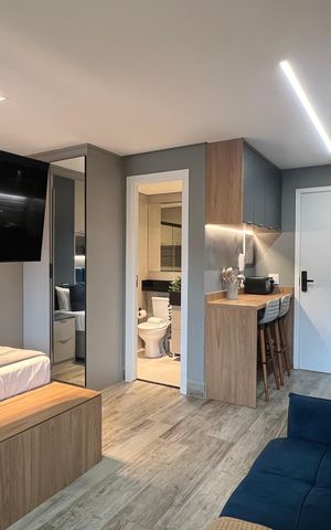 Studio à venda com 27m², 1 quarto e sem vaga Studio à venda com 27m², 1 quarto e sem vagaSala