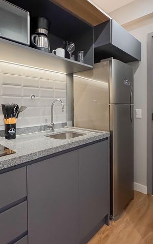 Studio à venda com 26m², 1 quarto e sem vaga Studio à venda com 26m², 1 quarto e sem vagaCozinha