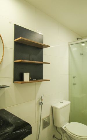 Apartamento para alugar com 53m², 1 quarto e 1 vaga Apartamento para alugar com 53m², 1 quarto e 1 vagaBanheiro Social