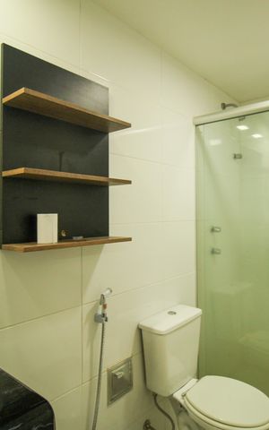 Apartamento para alugar com 53m², 1 quarto e 1 vaga Apartamento para alugar com 53m², 1 quarto e 1 vagaBanheiro Social
