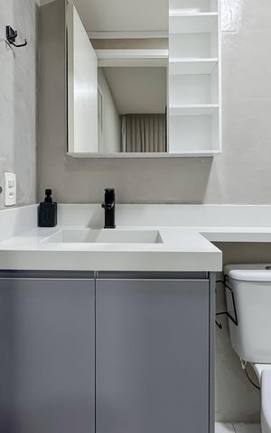 Apartamento à venda com 29m², 1 quarto e sem vaga Apartamento à venda com 29m², 1 quarto e sem vagaBanheiro da Suíte