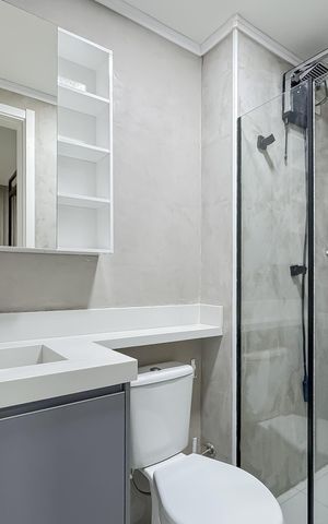 Apartamento à venda com 29m², 1 quarto e sem vaga Apartamento à venda com 29m², 1 quarto e sem vagaBanheiro da Suíte