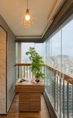 Apartamento para alugar com 28m², 1 quarto e sem vaga Apartamento para alugar com 28m², 1 quarto e sem vagaVaranda estendida