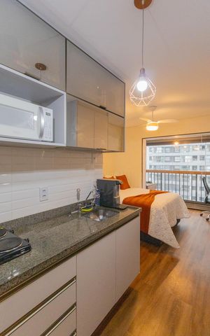 Apartamento para alugar com 28m², 1 quarto e sem vaga Apartamento para alugar com 28m², 1 quarto e sem vagaCozinha Conjugada