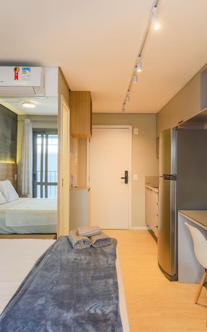 Studio à venda com 24m², 1 quarto e sem vaga Studio à venda com 24m², 1 quarto e sem vagaSala/Quarto
