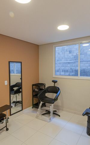 Apartamento para alugar com 36m², 2 quartos e 1 vaga Apartamento para alugar com 36m², 2 quartos e 1 vagaÁrea Comum - Salão de Beleza
