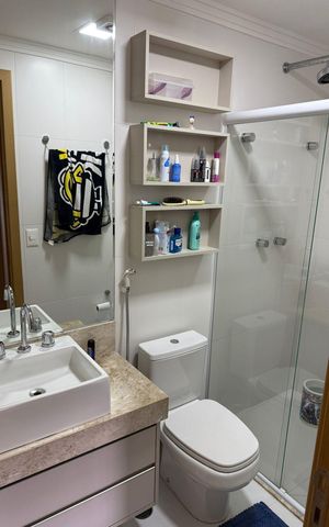 Apartamento para alugar com 74m², 2 quartos e 1 vaga Apartamento para alugar com 74m², 2 quartos e 1 vagaBanheiro 1