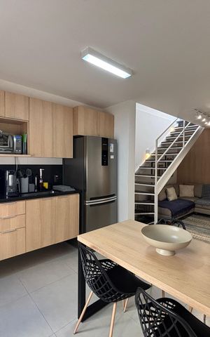 Apartamento à venda com 91m², 1 quarto e 1 vagaCozinha americana