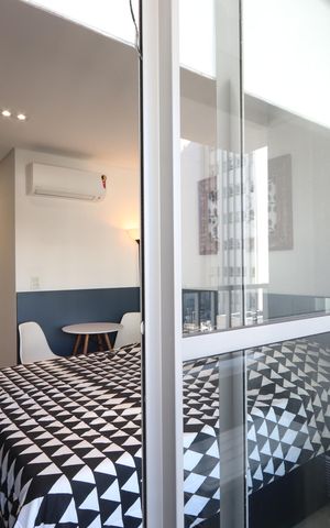 Studio à venda com 27m², 1 quarto e sem vagaVaranda