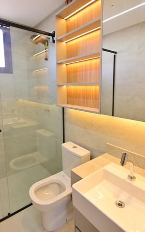 Apartamento para alugar com 80m², 2 quartos e 1 vaga Apartamento para alugar com 80m², 2 quartos e 1 vagaBanheiro da Suíte 2