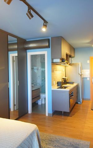 Studio para alugar com 28m², 1 quarto e sem vagaQuarto - Sala