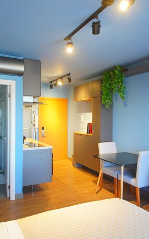 Studio para alugar com 28m², 1 quarto e sem vagaQuarto - Sala