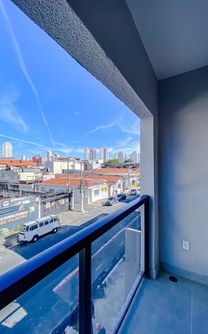 Studio à venda com 45m², 1 quarto e sem vagaVaranda