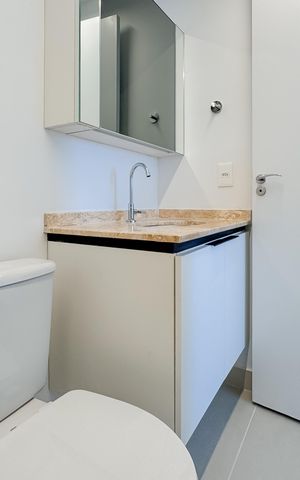Apartamento à venda com 33m², 1 quarto e sem vaga Apartamento à venda com 33m², 1 quarto e sem vagaBanheiro da Suíte