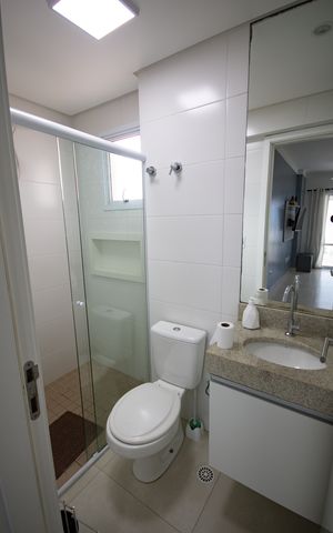 Apartamento para alugar com 55m², 1 quarto e 1 vaga Apartamento para alugar com 55m², 1 quarto e 1 vagaBanheiro Social