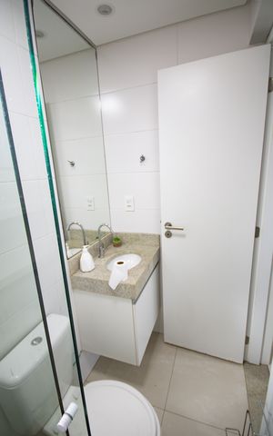 Apartamento para alugar com 55m², 1 quarto e 1 vaga Apartamento para alugar com 55m², 1 quarto e 1 vagaBanheiro Social