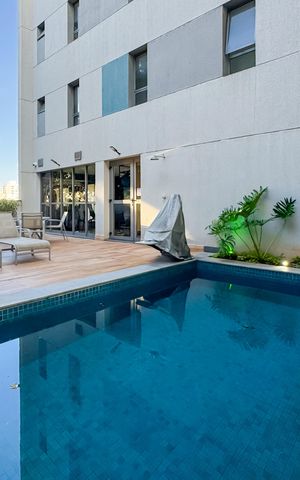 Studio para alugar com 28m², 1 quarto e sem vaga Studio para alugar com 28m², 1 quarto e sem vagaÁrea comum - Piscina