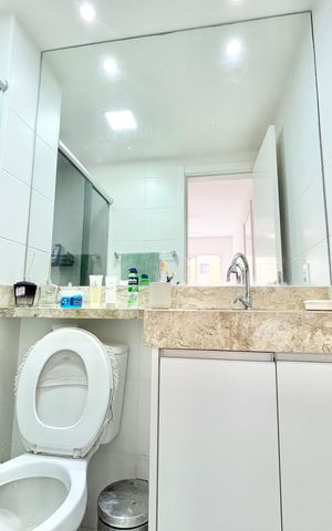 Studio para alugar com 32m², 1 quarto e sem vaga Studio para alugar com 32m², 1 quarto e sem vagaBanheiro da Suíte