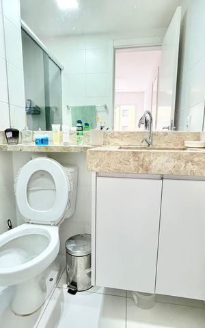 Studio para alugar com 32m², 1 quarto e sem vaga Studio para alugar com 32m², 1 quarto e sem vagaBanheiro da Suíte