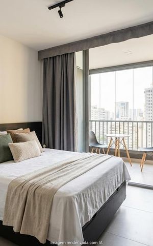 Apartamento à venda com 28m², 1 quarto e 1 vaga