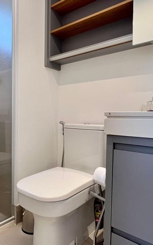 Apartamento à venda com 71m², 1 quarto e 1 vaga Apartamento à venda com 71m², 1 quarto e 1 vagaBanheiro da Suíte