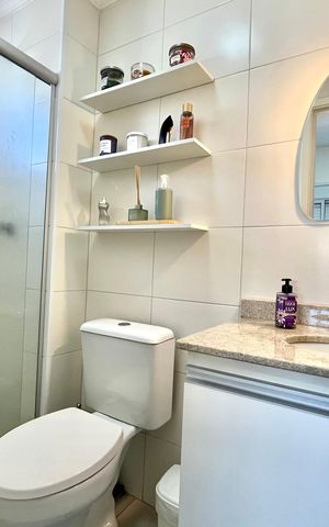 Apartamento à venda com 47m², 1 quarto e 1 vaga Apartamento à venda com 47m², 1 quarto e 1 vagaBanheiro da Suíte