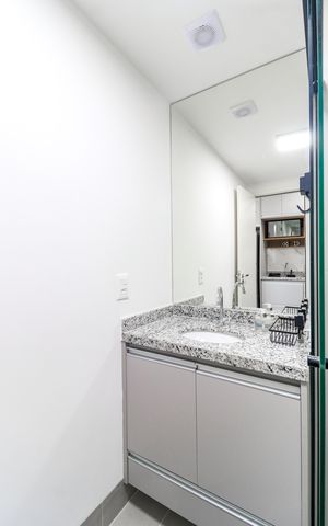 Studio para alugar com 24m², 1 quarto e sem vaga Studio para alugar com 24m², 1 quarto e sem vagaBanheiro Social