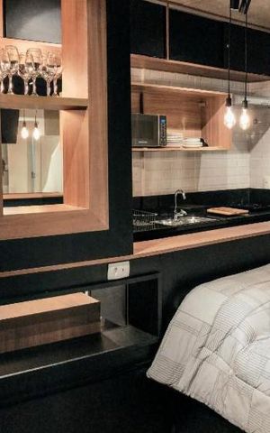 Studio para alugar com 30m², 1 quarto e sem vaga Studio para alugar com 30m², 1 quarto e sem vagaQuarto