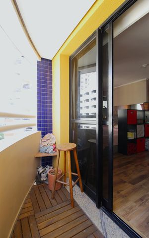 Studio à venda com 35m², 1 quarto e 1 vagaVaranda