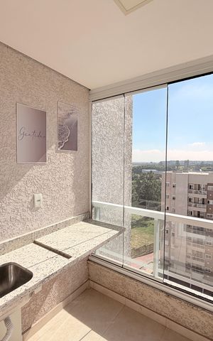 Apartamento à venda com 58m², 2 quartos e 2 vagasSacada da Sala