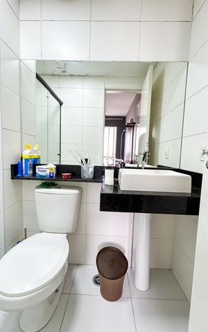 Apartamento para alugar com 27m², 1 quarto e sem vaga Apartamento para alugar com 27m², 1 quarto e sem vagaBanheiro da Suíte
