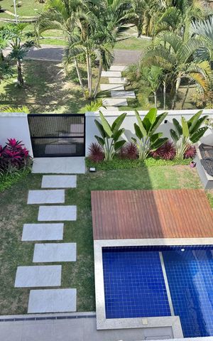 Casa de condomínio à venda com 420m², 4 quartos e 4 vagas Casa de condomínio à venda com 420m², 4 quartos e 4 vagasTerraço - Vista da Piscina e Jardim