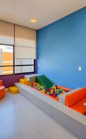 Studio à venda com 26m², 1 quarto e sem vaga Studio à venda com 26m², 1 quarto e sem vagaÁrea comum - Brinquedoteca