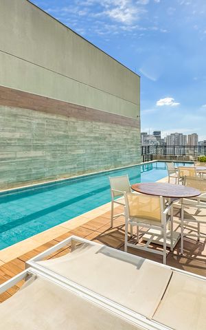 Studio à venda com 26m², 1 quarto e sem vaga Studio à venda com 26m², 1 quarto e sem vagaÁrea comum - Piscina