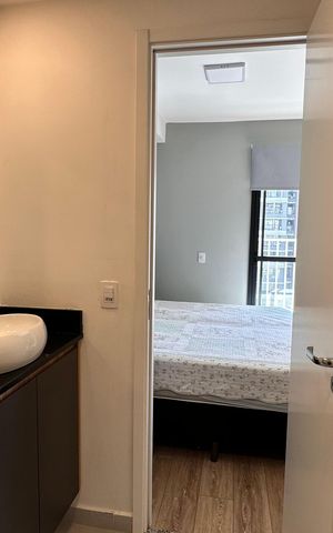 Studio para alugar com 27m², 1 quarto e sem vaga Studio para alugar com 27m², 1 quarto e sem vagaBanheiro social