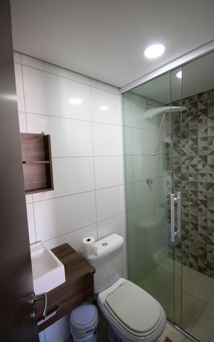 Apartamento para alugar com 72m², 1 quarto e 2 vagas Apartamento para alugar com 72m², 1 quarto e 2 vagasBanheiro