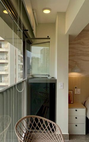 Studio à venda com 28m², 1 quarto e sem vaga Studio à venda com 28m², 1 quarto e sem vagaVaranda