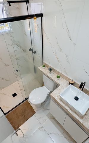 Apartamento à venda com 55m², 2 quartos e 1 vaga Apartamento à venda com 55m², 2 quartos e 1 vagaBanheiro da Suíte