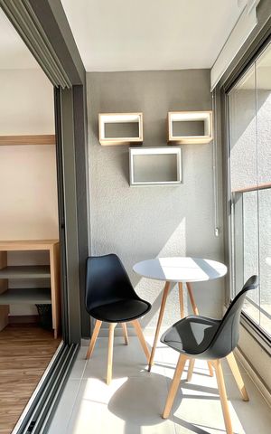 Studio para alugar com 25m², 1 quarto e sem vaga Studio para alugar com 25m², 1 quarto e sem vagaVaranda