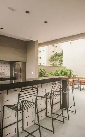 Studio para alugar com 25m², 1 quarto e sem vaga Studio para alugar com 25m², 1 quarto e sem vagaÁrea comum - Churrasqueira