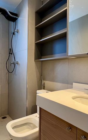 Studio para alugar com 30m², 1 quarto e sem vaga Studio para alugar com 30m², 1 quarto e sem vagaBanheiro