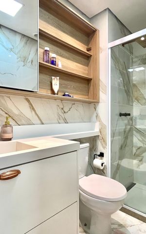 Apartamento à venda com 64m², 2 quartos e 1 vaga Apartamento à venda com 64m², 2 quartos e 1 vagaBanheiro da Suíte