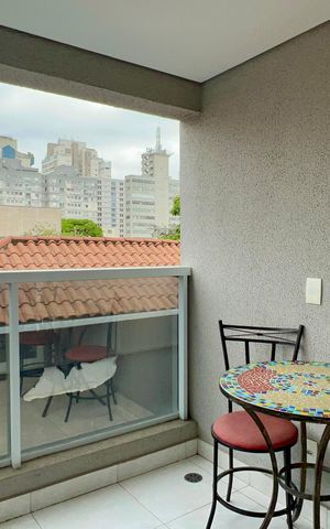 Studio à venda com 30m², 1 quarto e 1 vagaVaranda