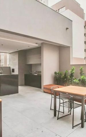 Studio para alugar com 26m², 1 quarto e sem vaga Studio para alugar com 26m², 1 quarto e sem vagaÁrea comum - Churrasqueira