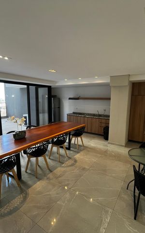Studio à venda com 26m², 1 quarto e sem vagaÁrea gourmet