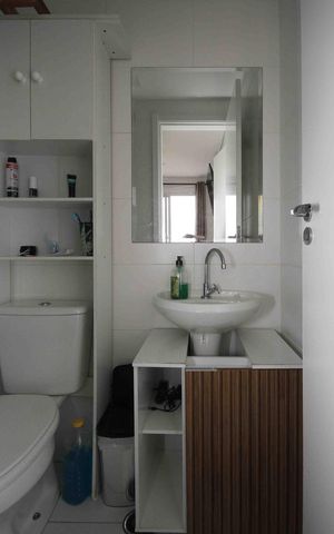 Apartamento à venda com 28m², 1 quarto e sem vaga Apartamento à venda com 28m², 1 quarto e sem vagaBanheiro da Suíte