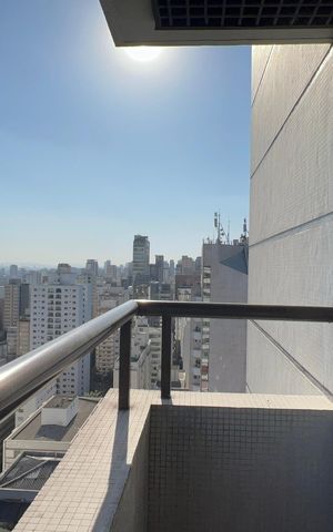 Studio para alugar com 32m², 1 quarto e sem vaga Studio para alugar com 32m², 1 quarto e sem vagaVaranda