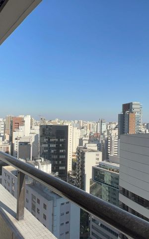 Studio para alugar com 32m², 1 quarto e sem vaga Studio para alugar com 32m², 1 quarto e sem vagaVaranda