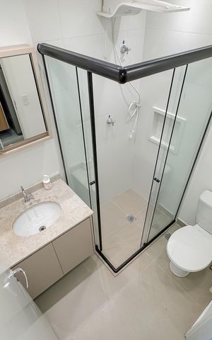 Studio para alugar com 24m², 1 quarto e sem vaga Studio para alugar com 24m², 1 quarto e sem vagaBanheiro