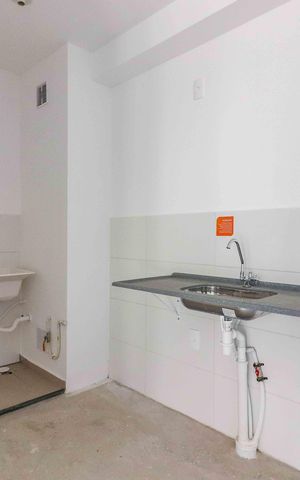 Studio à venda com 37m², 2 quartos e sem vaga Studio à venda com 37m², 2 quartos e sem vagaCozinha e Área de Serviço